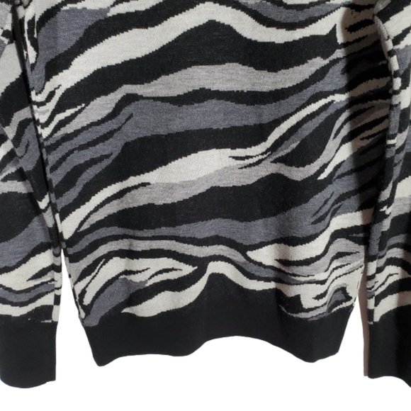 Equipment Femme Ondine Sweater 100% Wool Abstract Zebra Animal Print Quiet XS - Picture 10 of 12